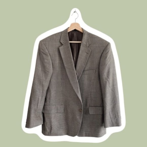 Modern Vintage Wool & Silk Blend Paid Oversize Blazer - Picture 1 of 8